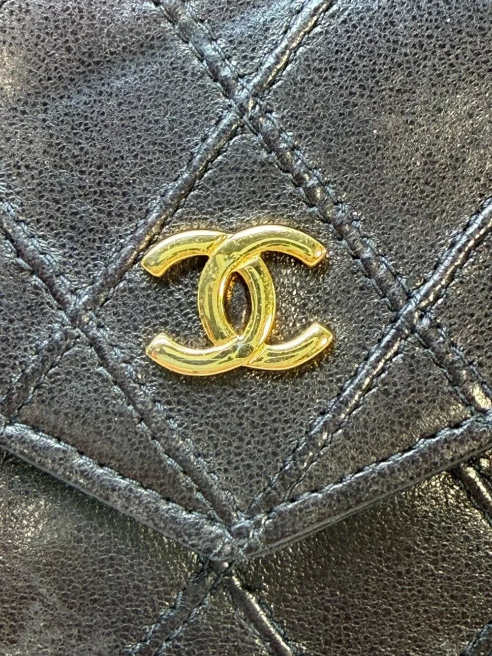 RARE! Vintage CHANEL Brown Quilted Bicolore Leather Gold CC Bifold Wallet